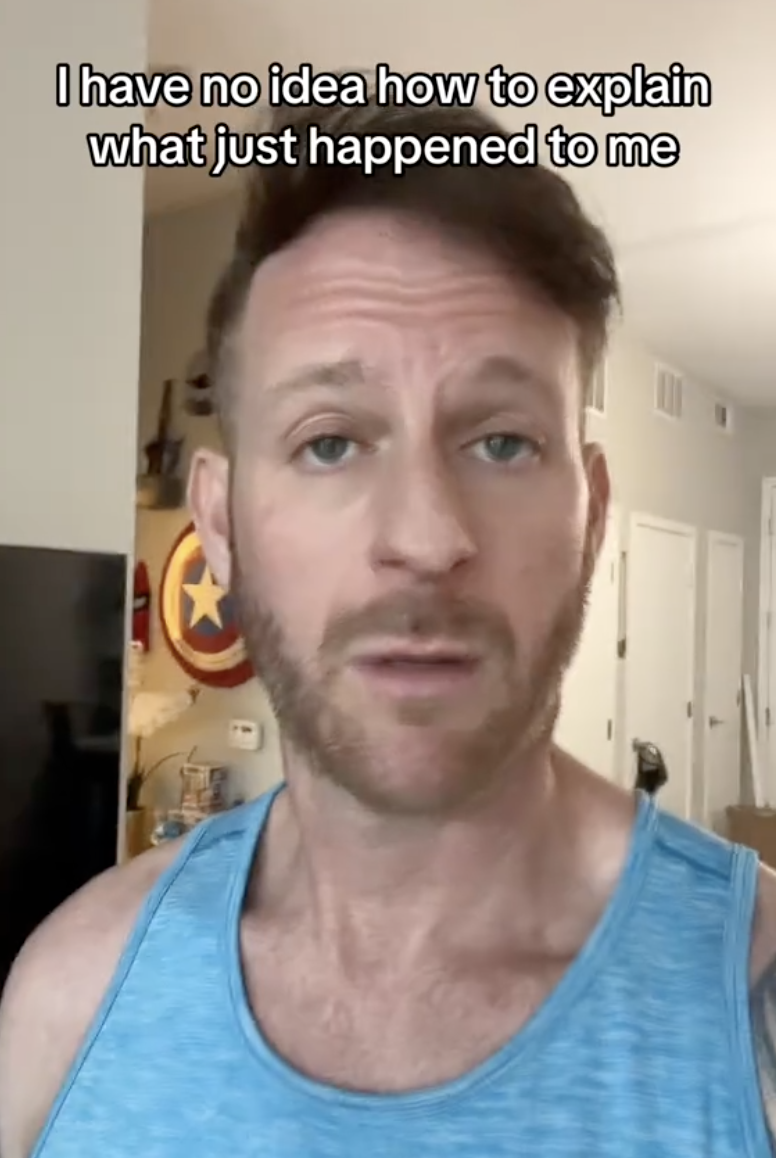 man talking to a camera